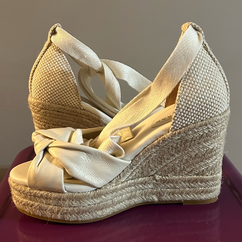 Cole Haan Cloudfeel Hampton Wedge Jute Heel Leather Sandals - Picture 3 of 16